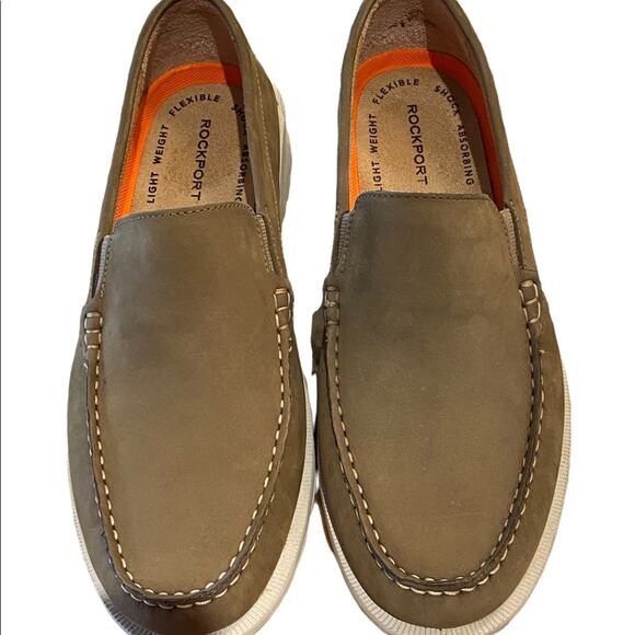 Rockport Palmer Venetian Mens Size 7 Vicuña Nubuck Suede Slip On Shoes - Picture 1 of 5